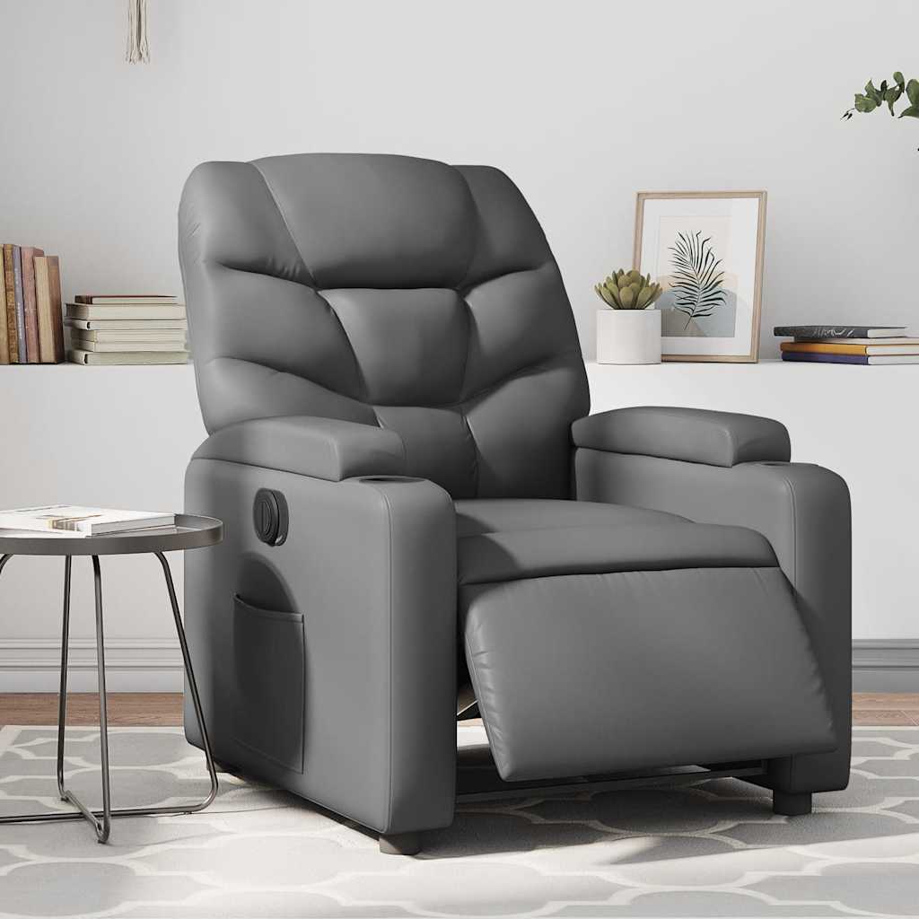 Fauteuil inclinable électrique Gris Similicuir - XIOS