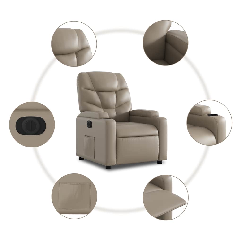 Fauteuil inclinable électrique Cappuccino Similicuir - XIOS