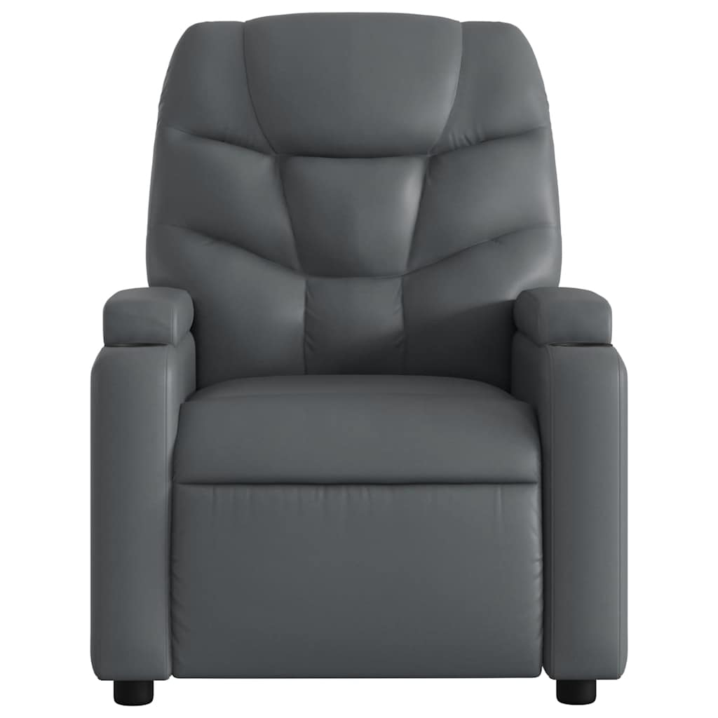 Fauteuil de massage inclinable électrique gris similicuir - XIOS