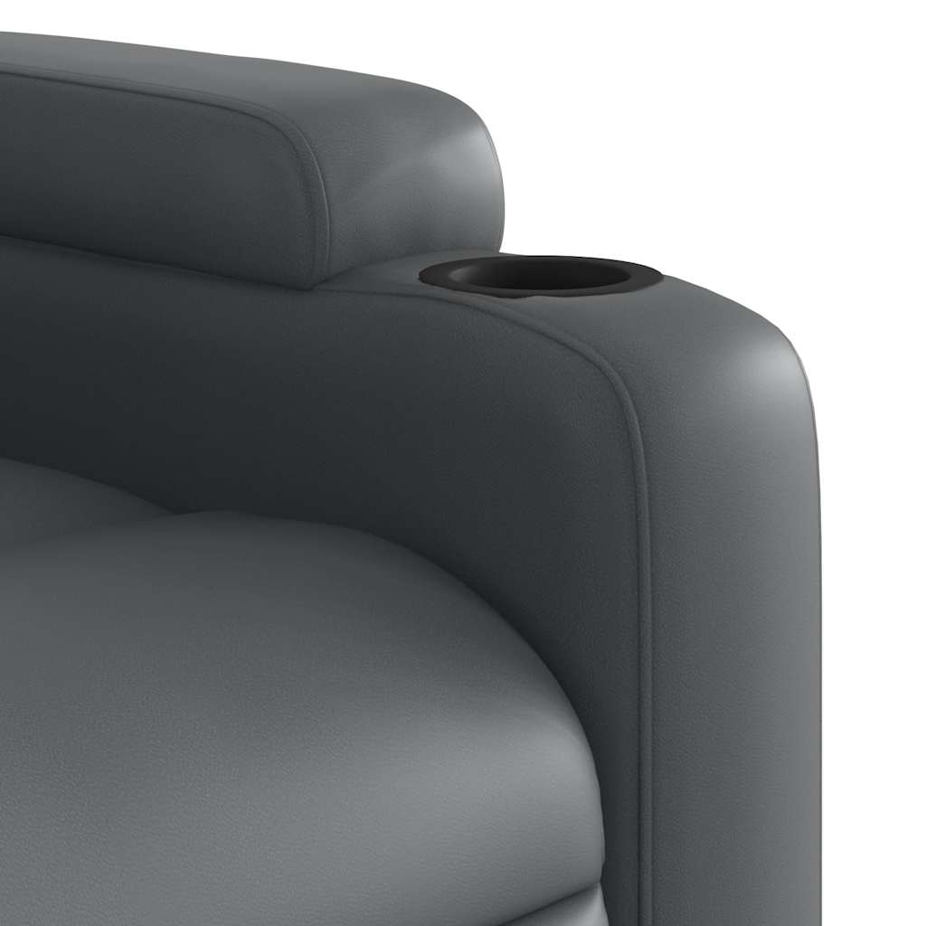 Fauteuil de massage inclinable électrique gris similicuir - XIOS