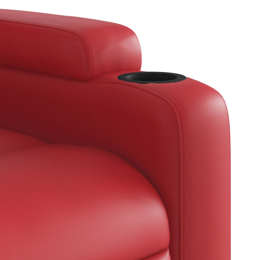 Fauteuil de massage inclinable électrique rouge similicuir - XIOS