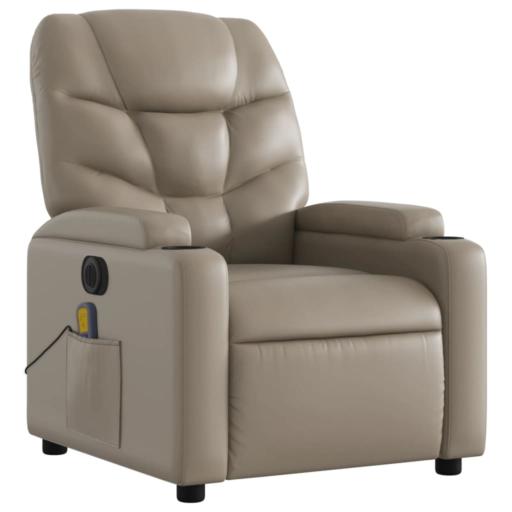 Fauteuil de massage inclinable électrique cappuccino similicuir - XIOS