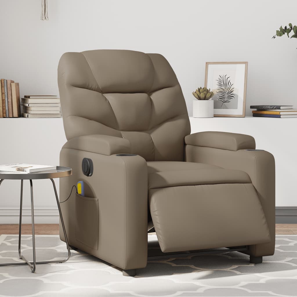 Fauteuil de massage inclinable électrique cappuccino similicuir - XIOS