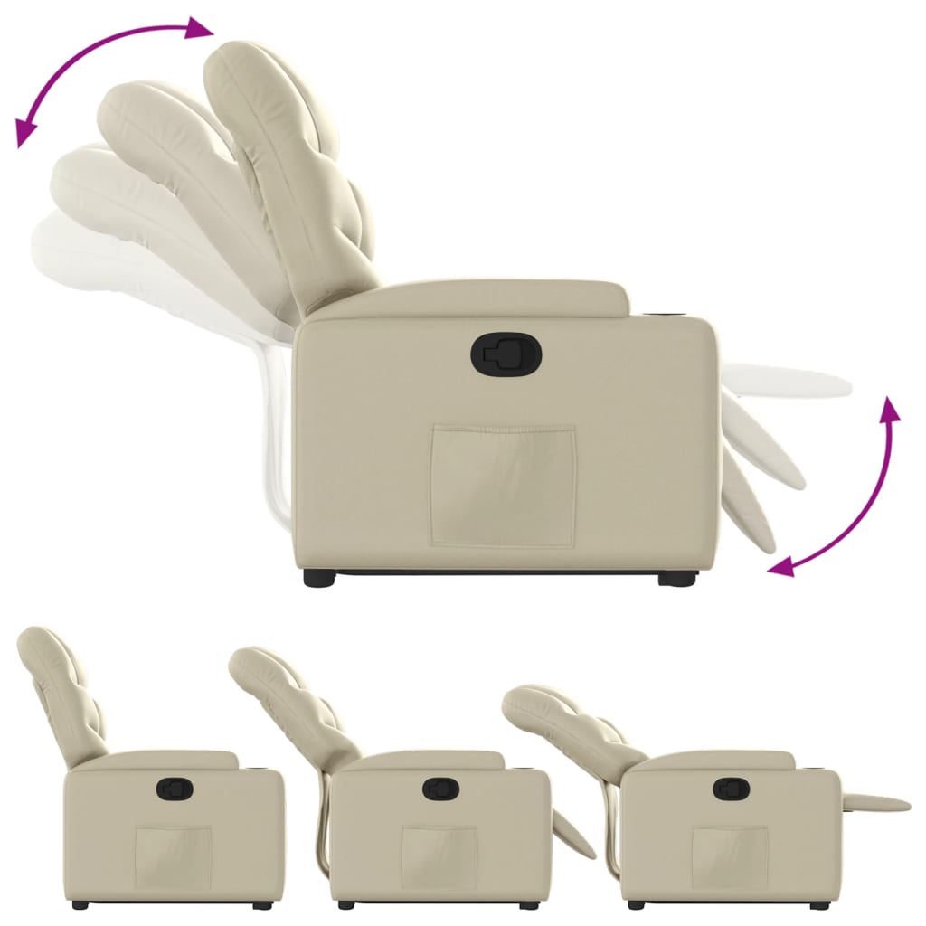 Fauteuil inclinable Crème Similicuir