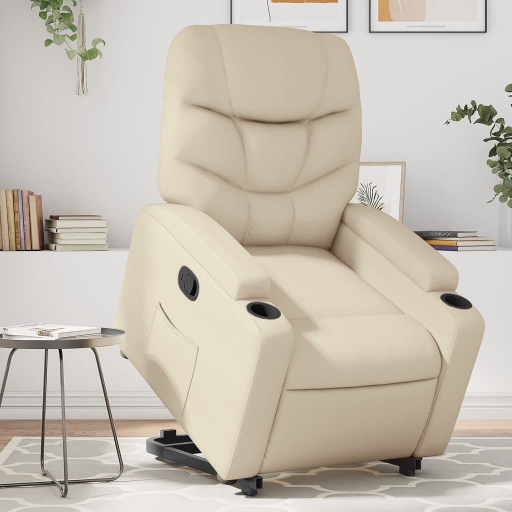 Fauteuil inclinable Crème Similicuir