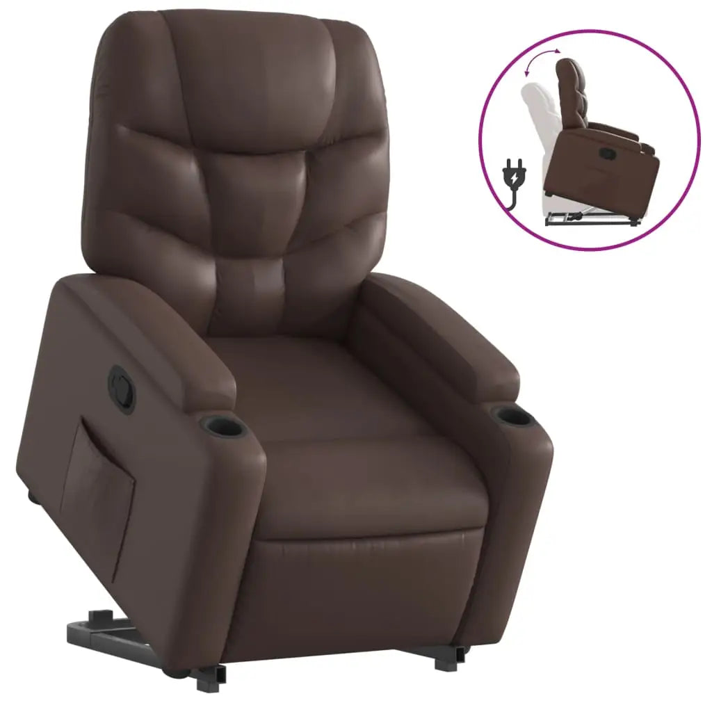 Fauteuil inclinable marron similicuir - XIOS
