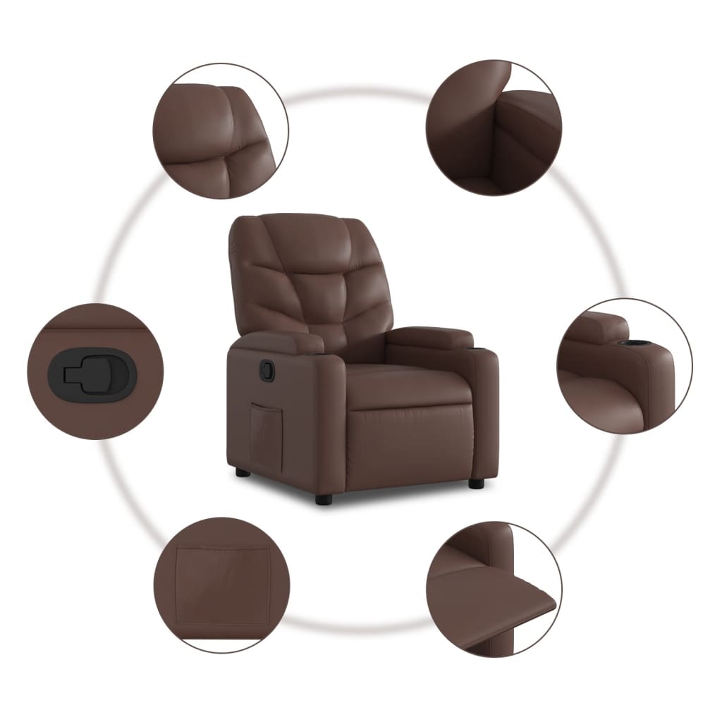 Fauteuil inclinable marron similicuir - XIOS