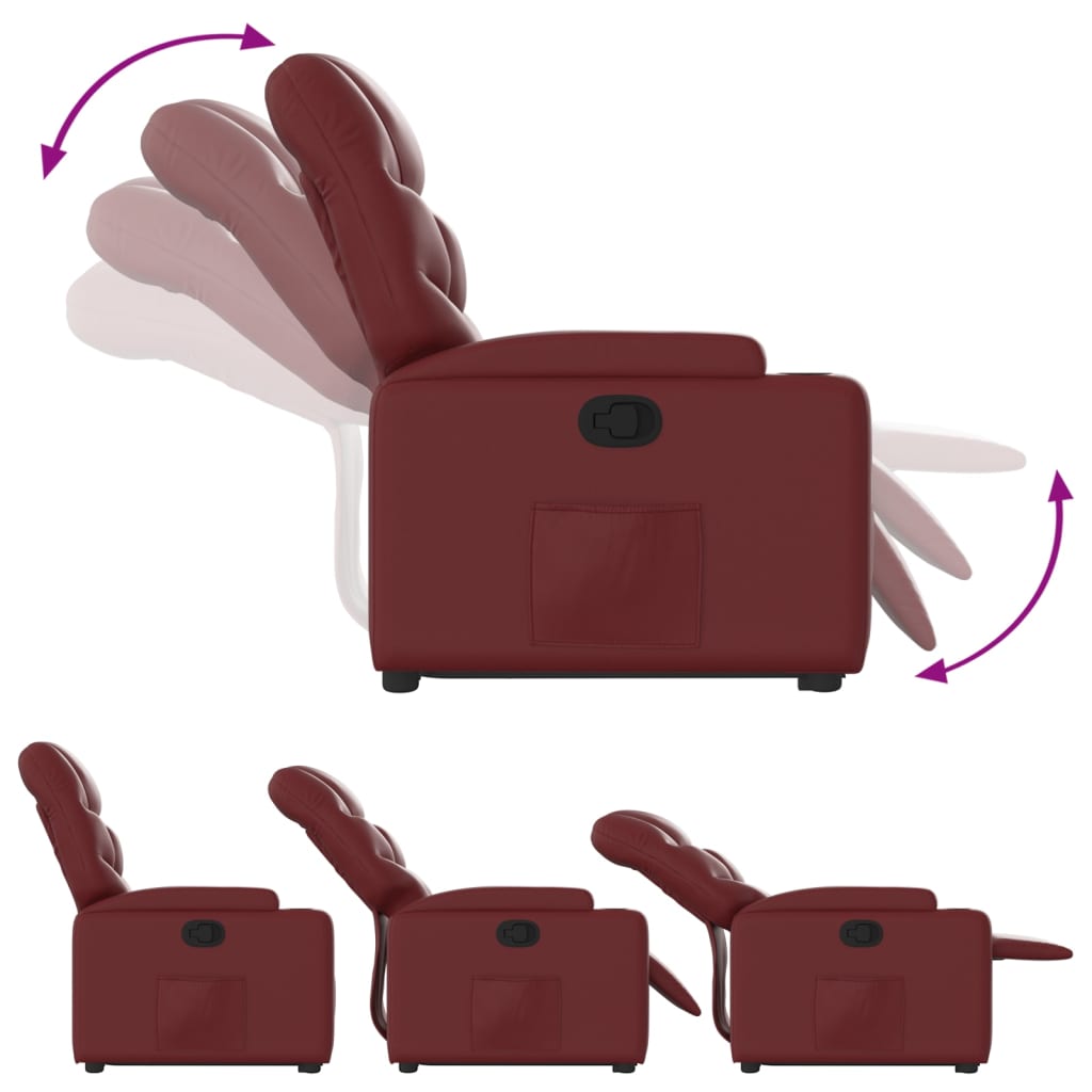 Fauteuil inclinable Rouge bordeaux Similicuir