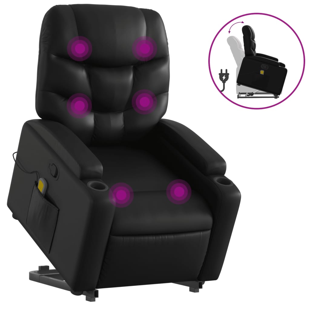 Fauteuil inclinable de massage Noir Similicuir - XIOS