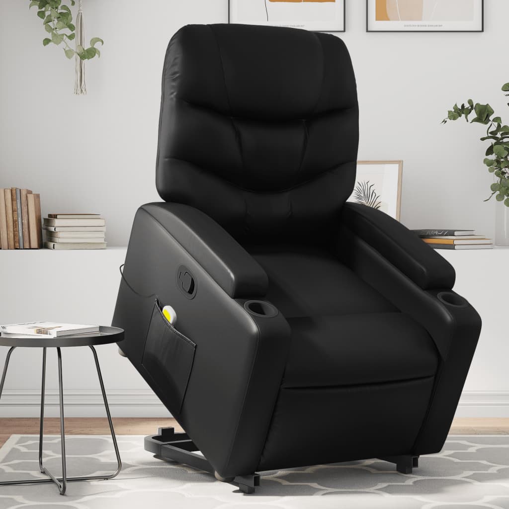 Fauteuil inclinable de massage Noir Similicuir - XIOS