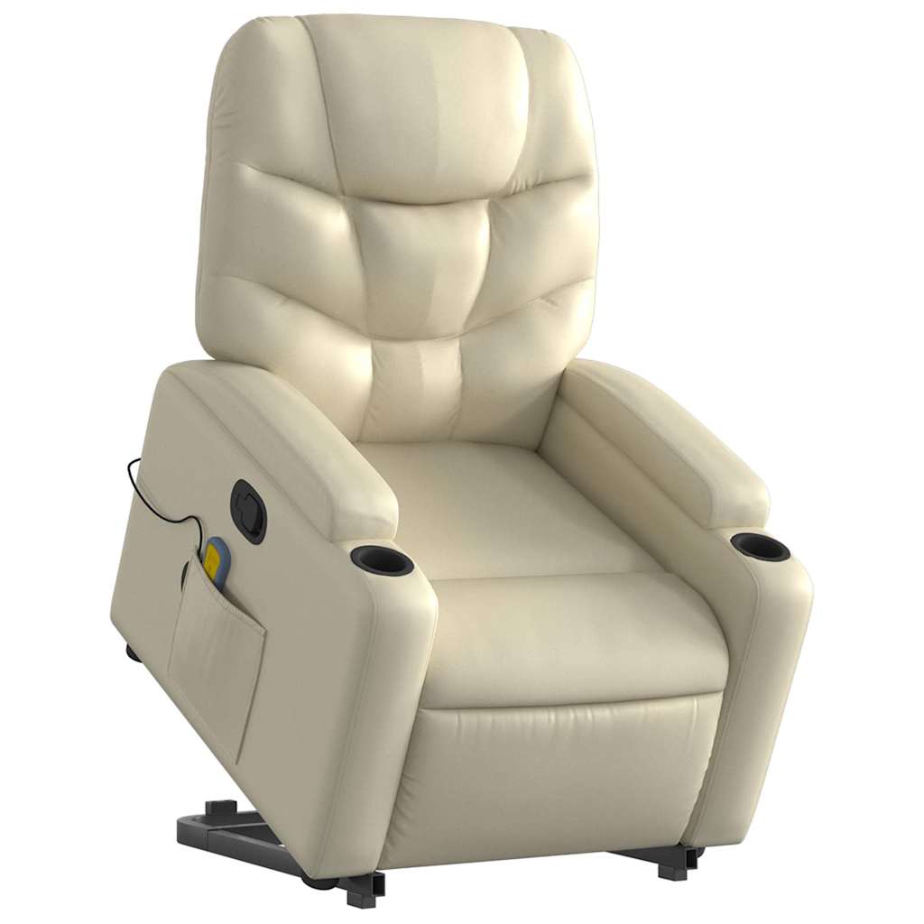 Fauteuil inclinable de massage Crème Similicuir - XIOS