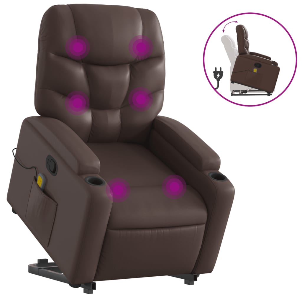 Fauteuil inclinable de massage Marron Similicuir - XIOS