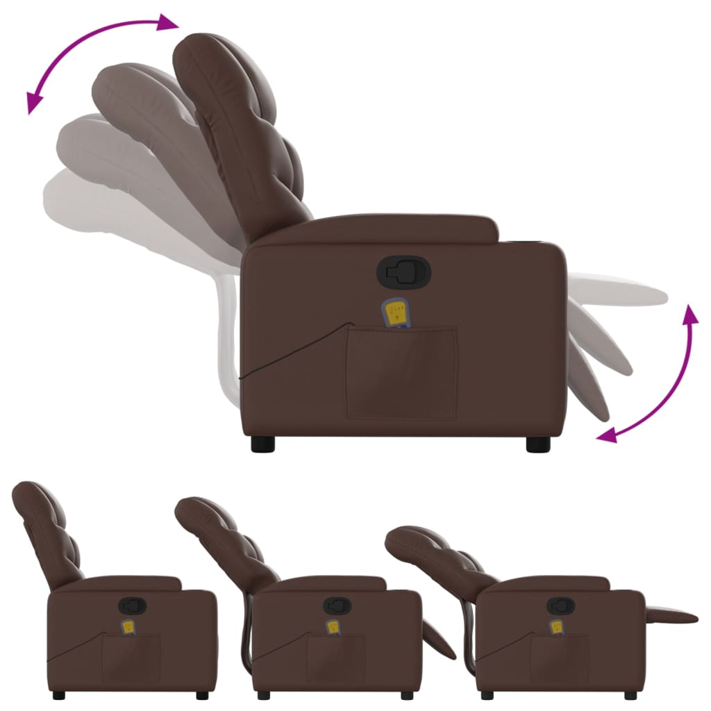 Fauteuil inclinable de massage Marron Similicuir - XIOS
