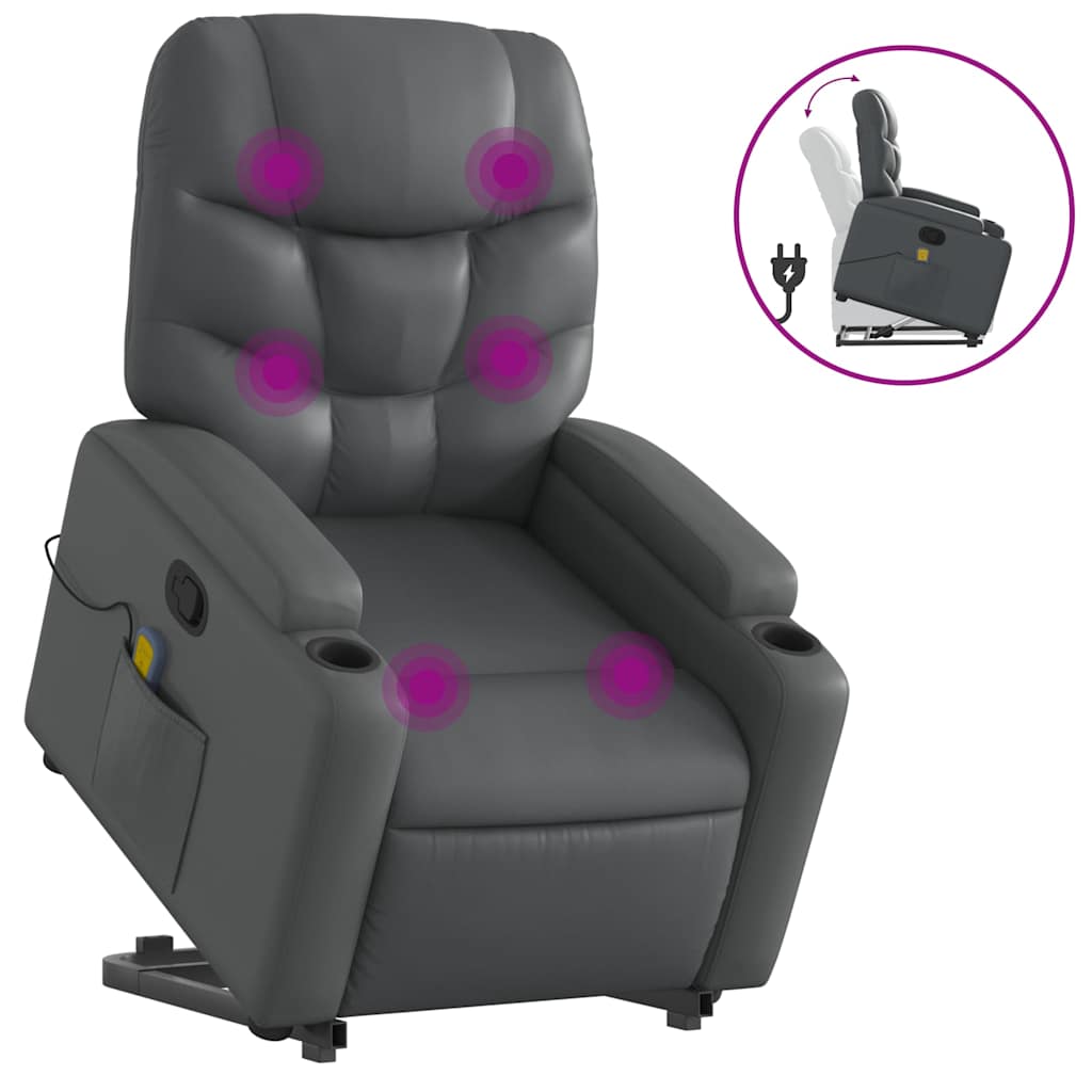 Fauteuil inclinable de massage Gris Similicuir - XIOS