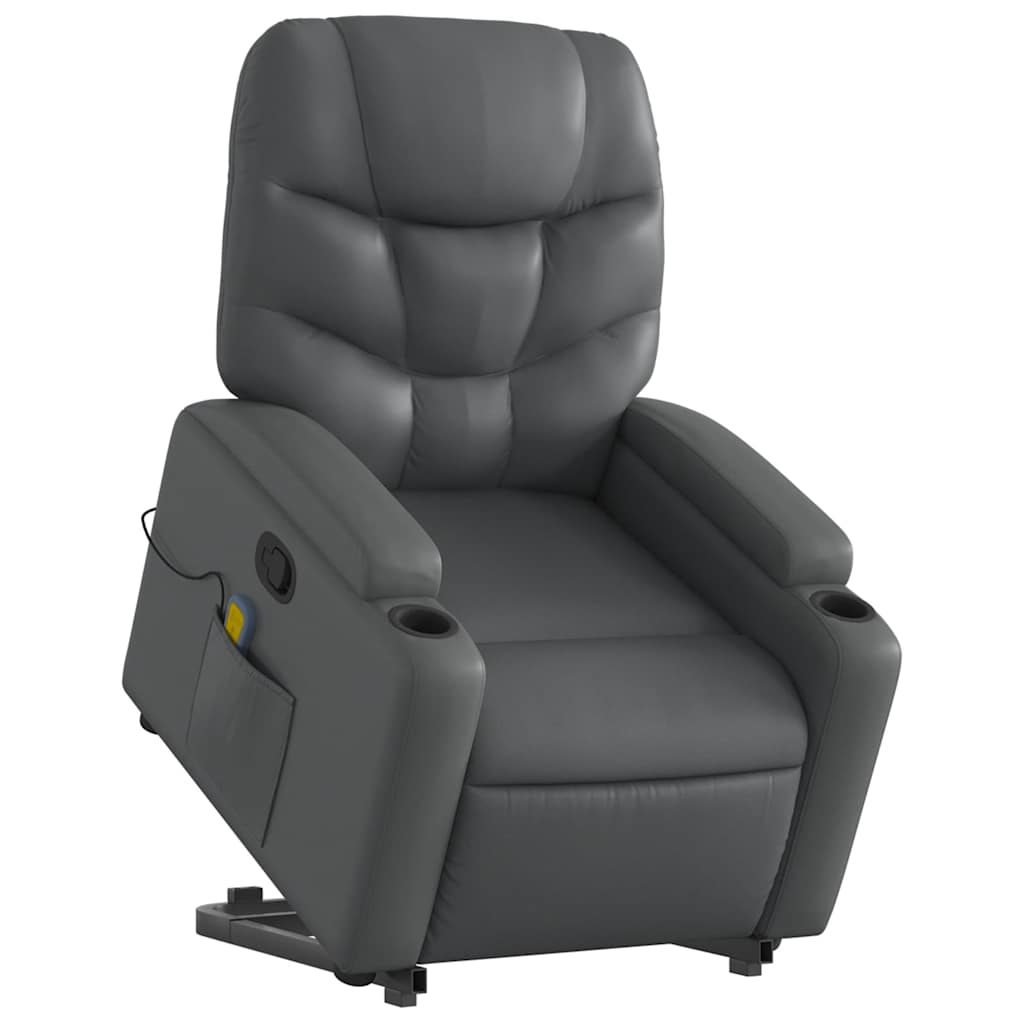 Fauteuil inclinable de massage Gris Similicuir - XIOS