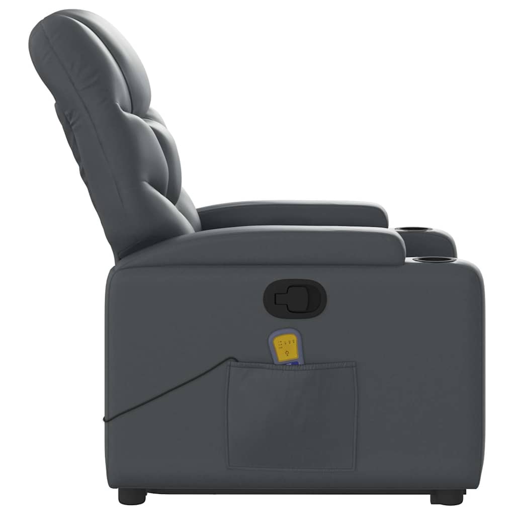 Fauteuil inclinable de massage Gris Similicuir - XIOS