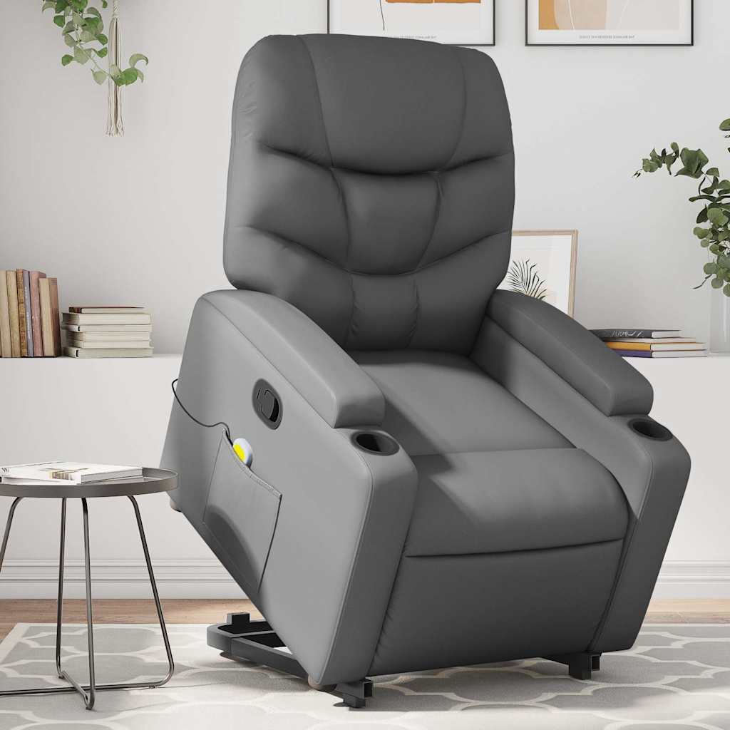 Fauteuil inclinable de massage Gris Similicuir - XIOS