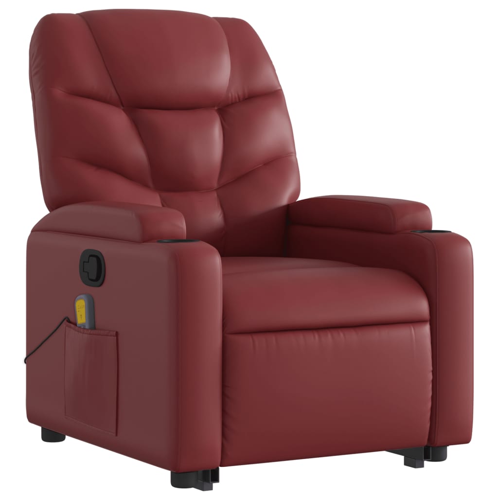 Fauteuil inclinable de massage Rouge bordeaux Similicuir - XIOS