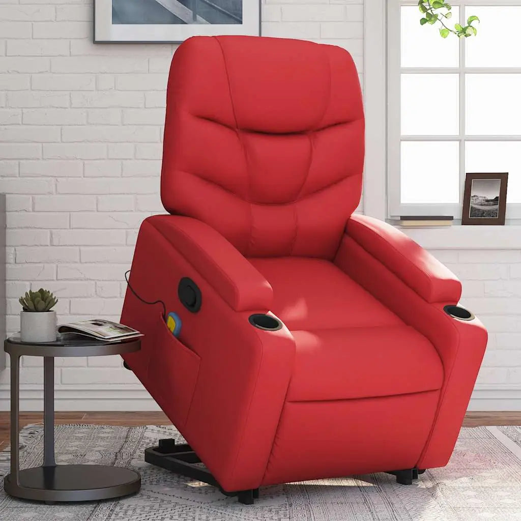 Fauteuil inclinable de massage Rouge Similicuir - XIOS