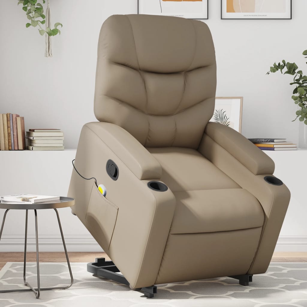 Fauteuil inclinable de massage Cappuccino Similicuir - XIOS
