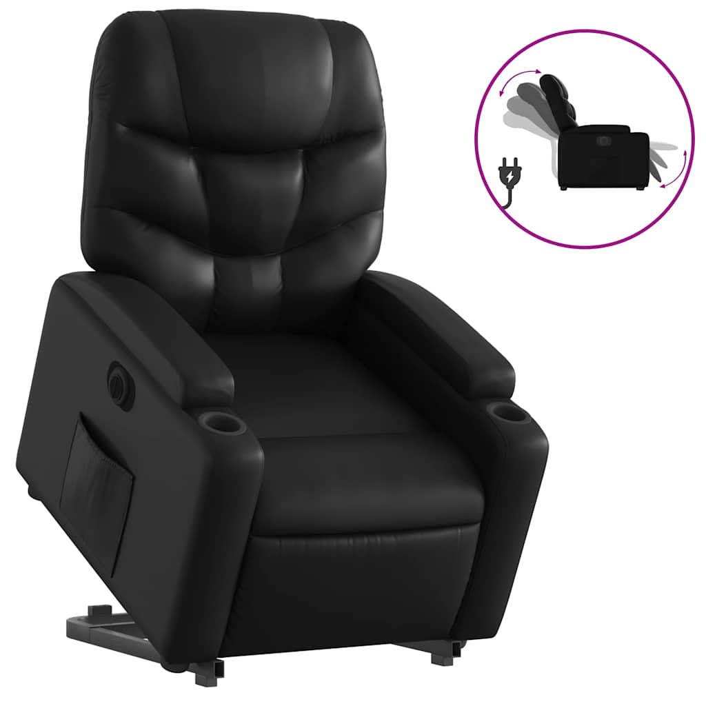 Fauteuil inclinable électrique noir similicuir - XIOS