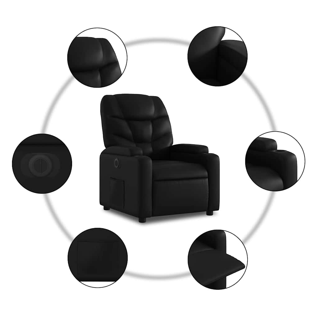 Fauteuil inclinable électrique noir similicuir - XIOS