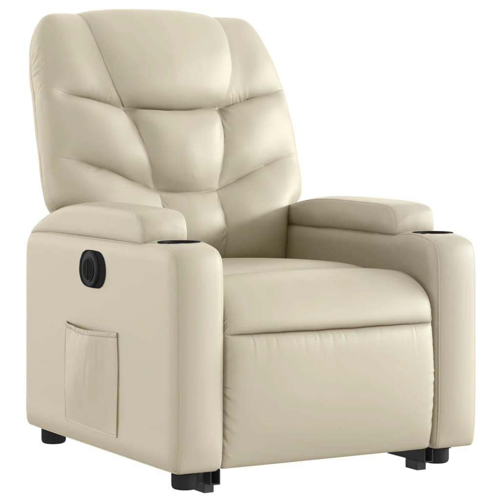 Fauteuil inclinable électrique crème similicuir - XIOS