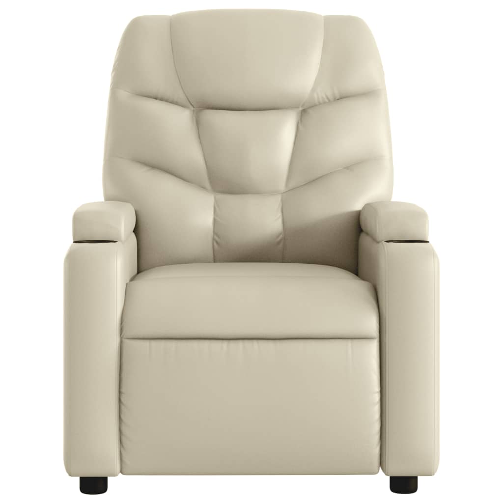 Fauteuil inclinable électrique crème similicuir - XIOS