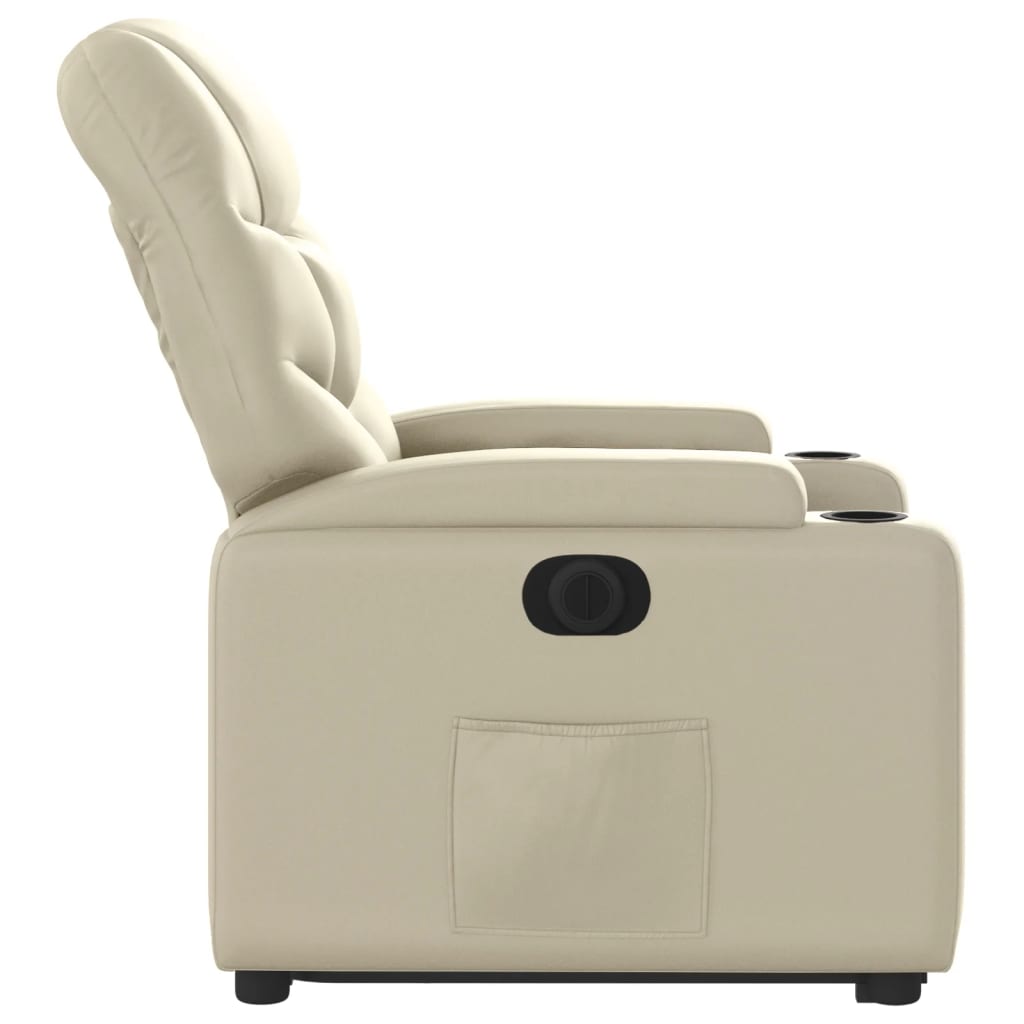 Fauteuil inclinable électrique crème similicuir - XIOS