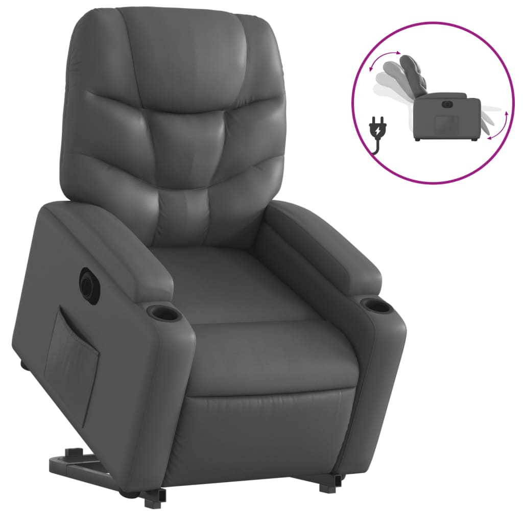 Fauteuil inclinable électrique gris similicuir - XIOS
