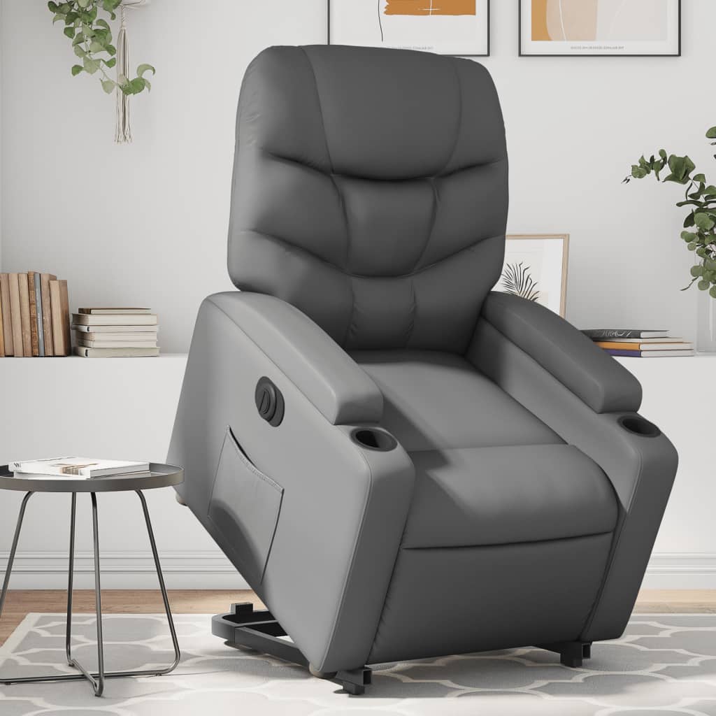 Fauteuil inclinable électrique gris similicuir - XIOS