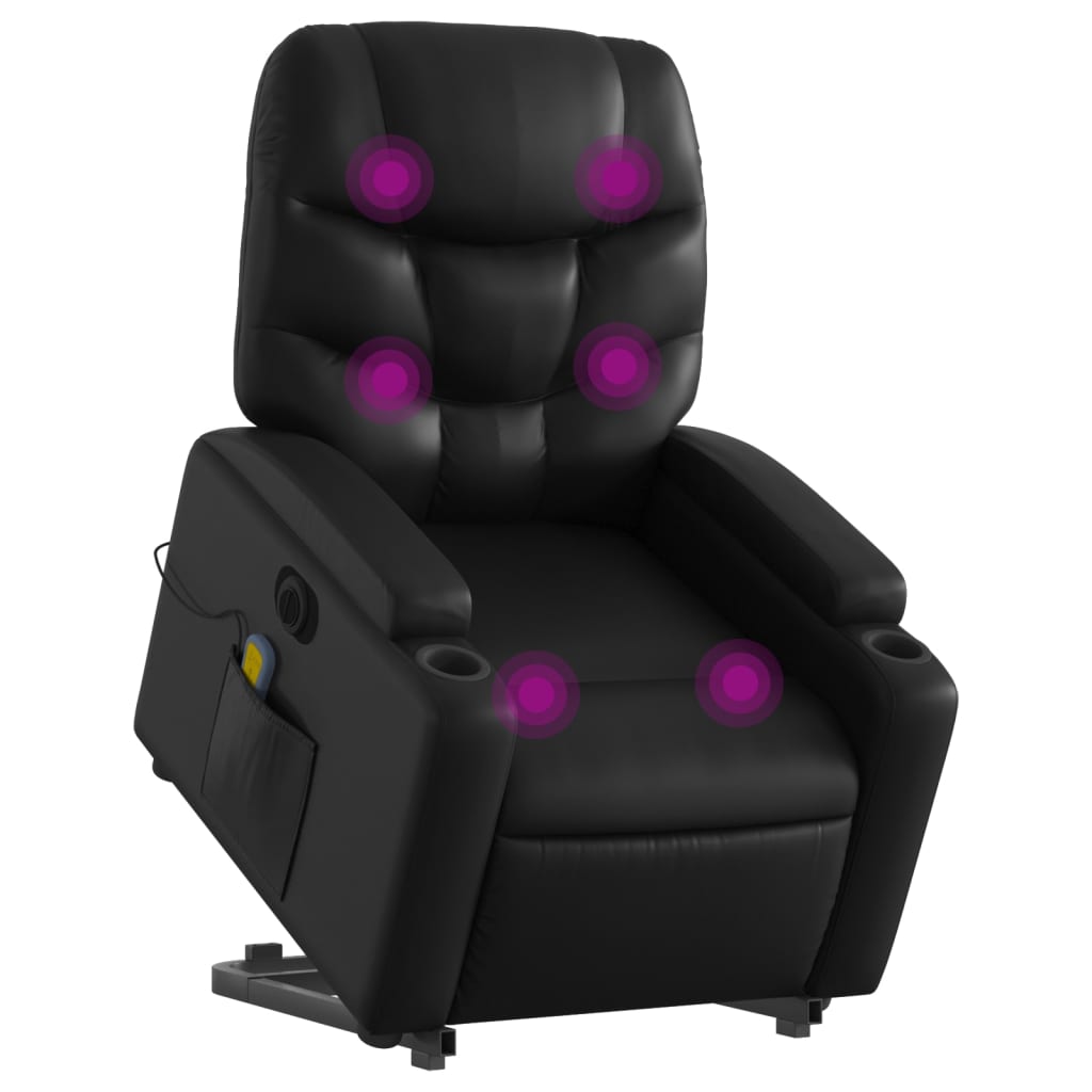 Fauteuil inclinable de massage électrique noir similicuir - XIOS