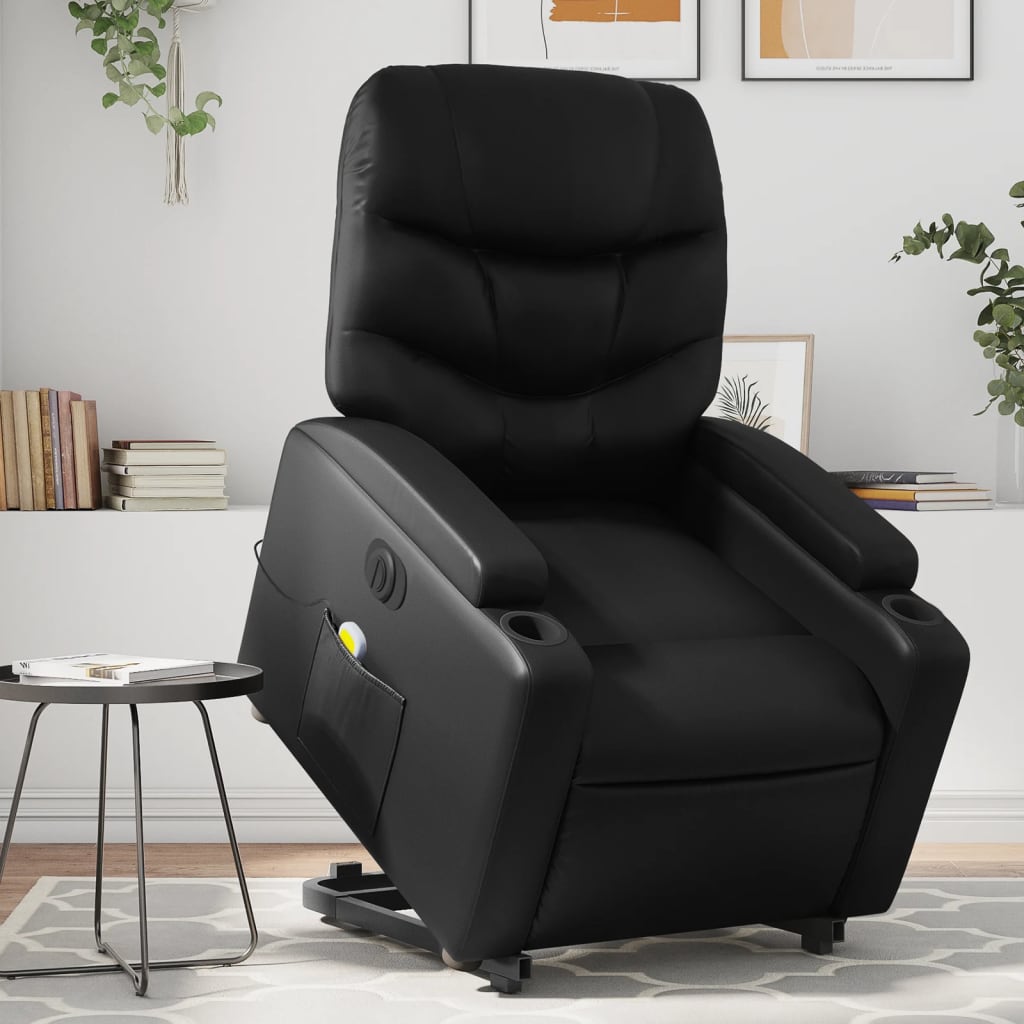 Fauteuil inclinable de massage électrique noir similicuir - XIOS