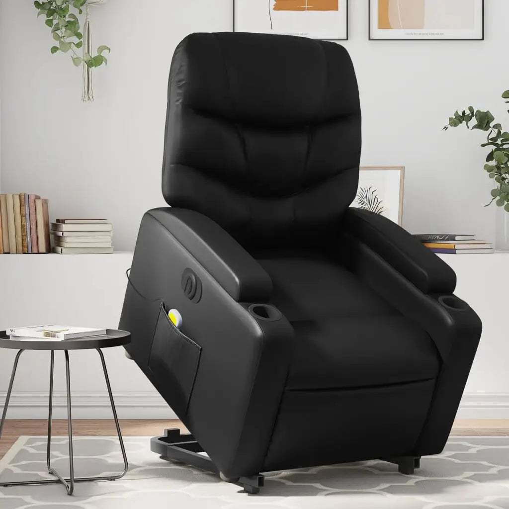 Fauteuil inclinable de massage électrique noir similicuir - XIOS