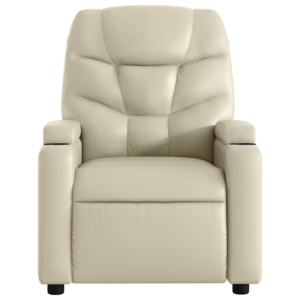 Fauteuil inclinable de massage électrique crème similicuir - XIOS