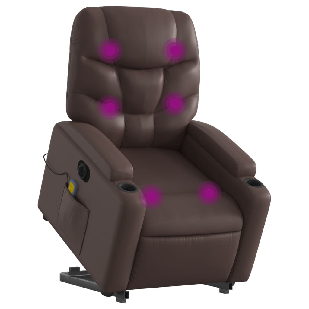 Fauteuil inclinable de massage électrique marron similicuir - XIOS