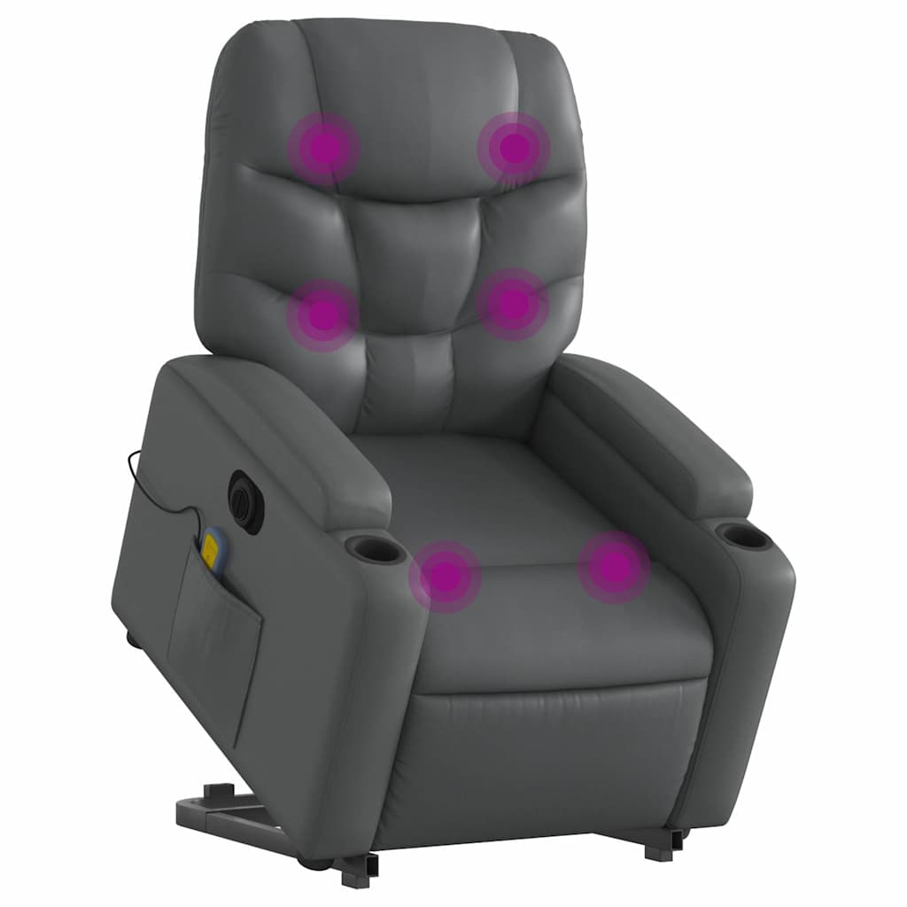 Fauteuil inclinable de massage électrique gris similicuir