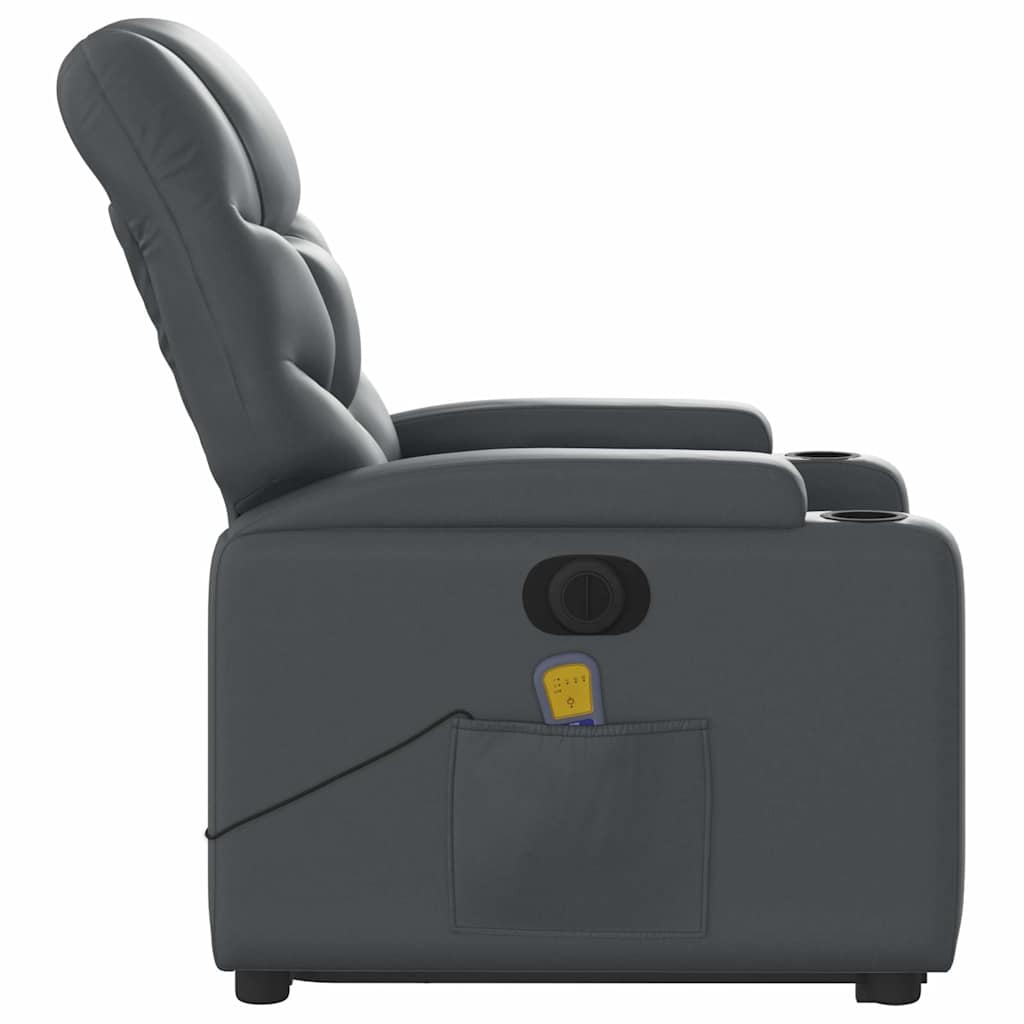 Fauteuil inclinable de massage électrique gris similicuir - XIOS