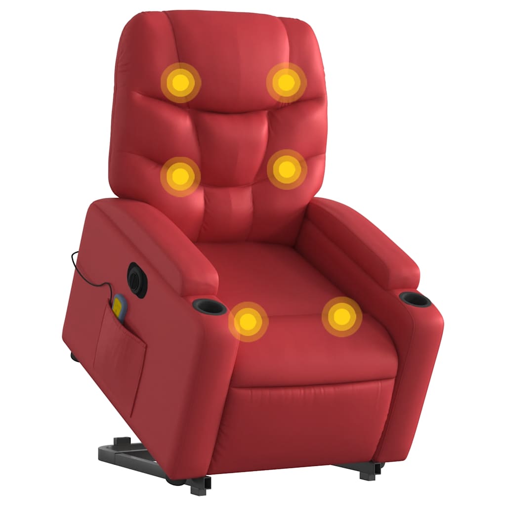 Fauteuil inclinable de massage électrique rouge similicuir - XIOS
