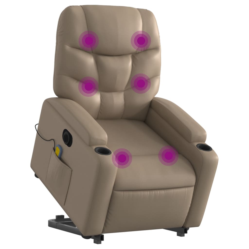 Fauteuil inclinable de massage électrique cappuccino similicuir - XIOS