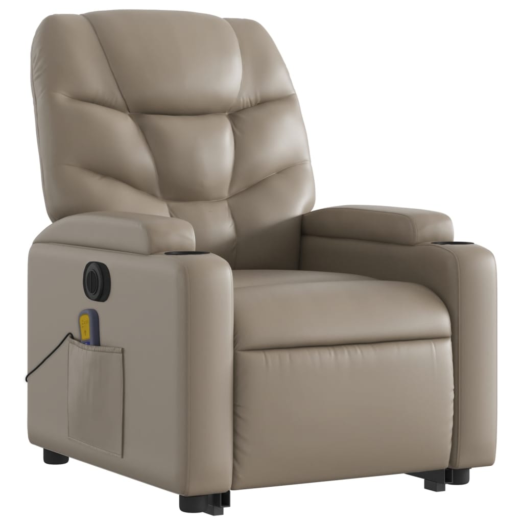 Fauteuil inclinable de massage électrique cappuccino similicuir - XIOS