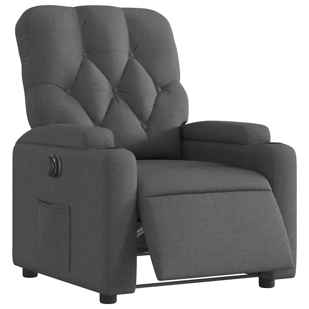 Fauteuil inclinable électrique Gris foncé Tissu - XIOS