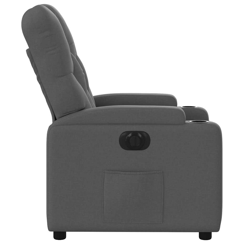 Fauteuil inclinable électrique Gris foncé Tissu