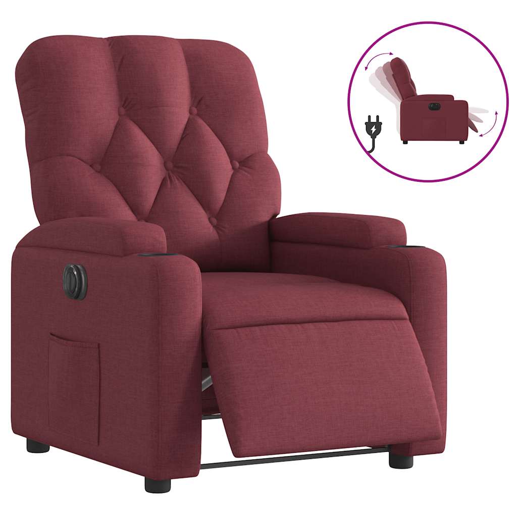 Fauteuil inclinable électrique Rouge bordeaux Tissu - XIOS