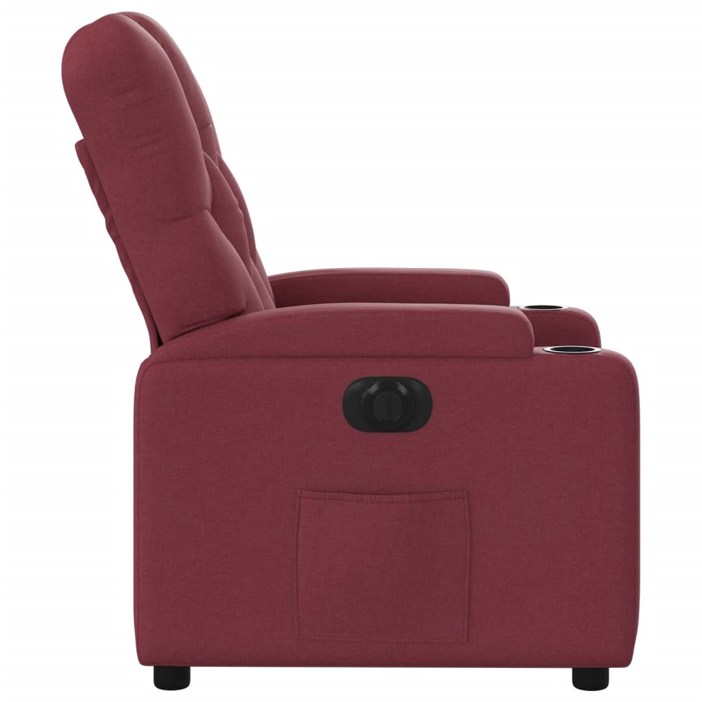 Fauteuil inclinable électrique Rouge bordeaux Tissu - XIOS