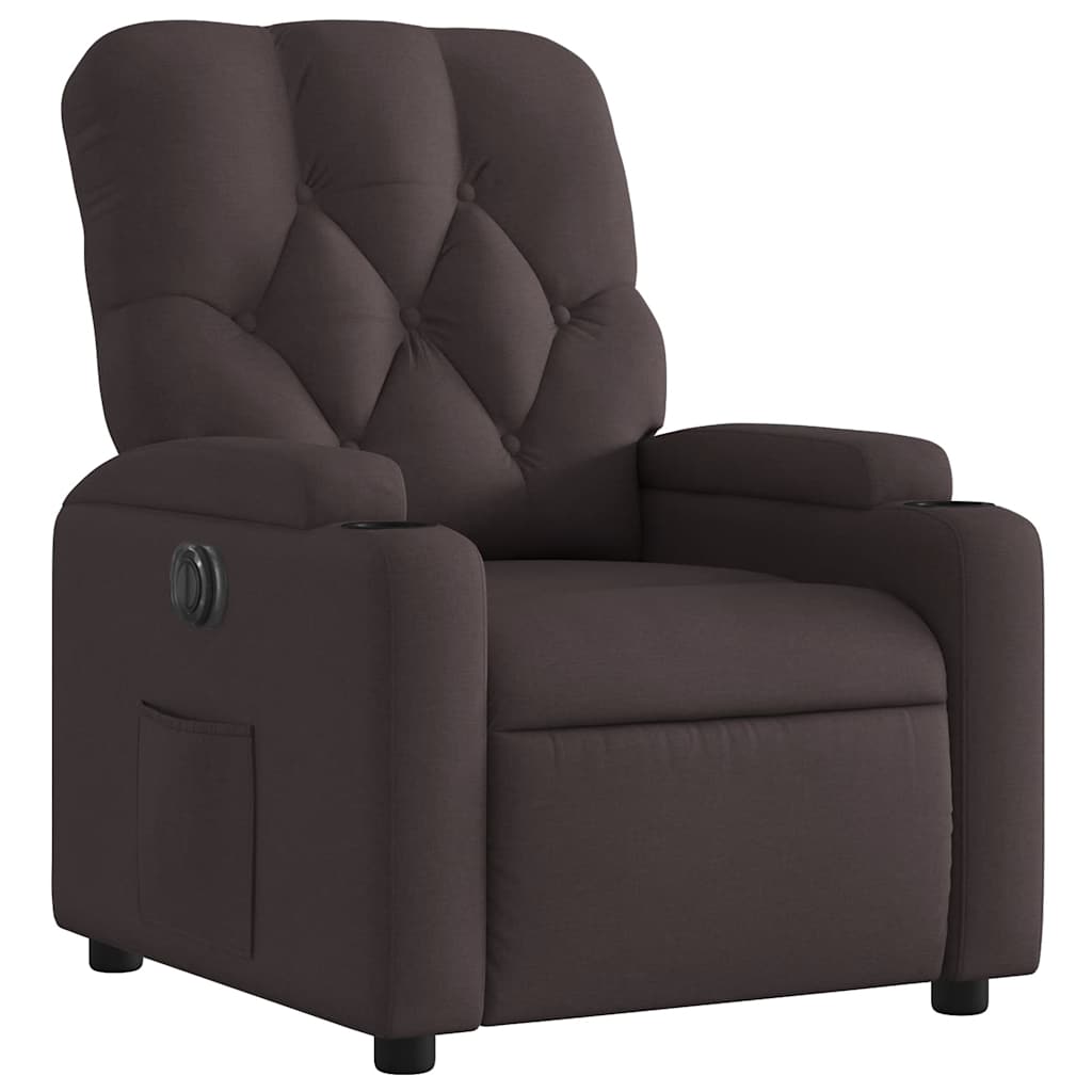 Fauteuil inclinable électrique Marron foncé Tissu - XIOS