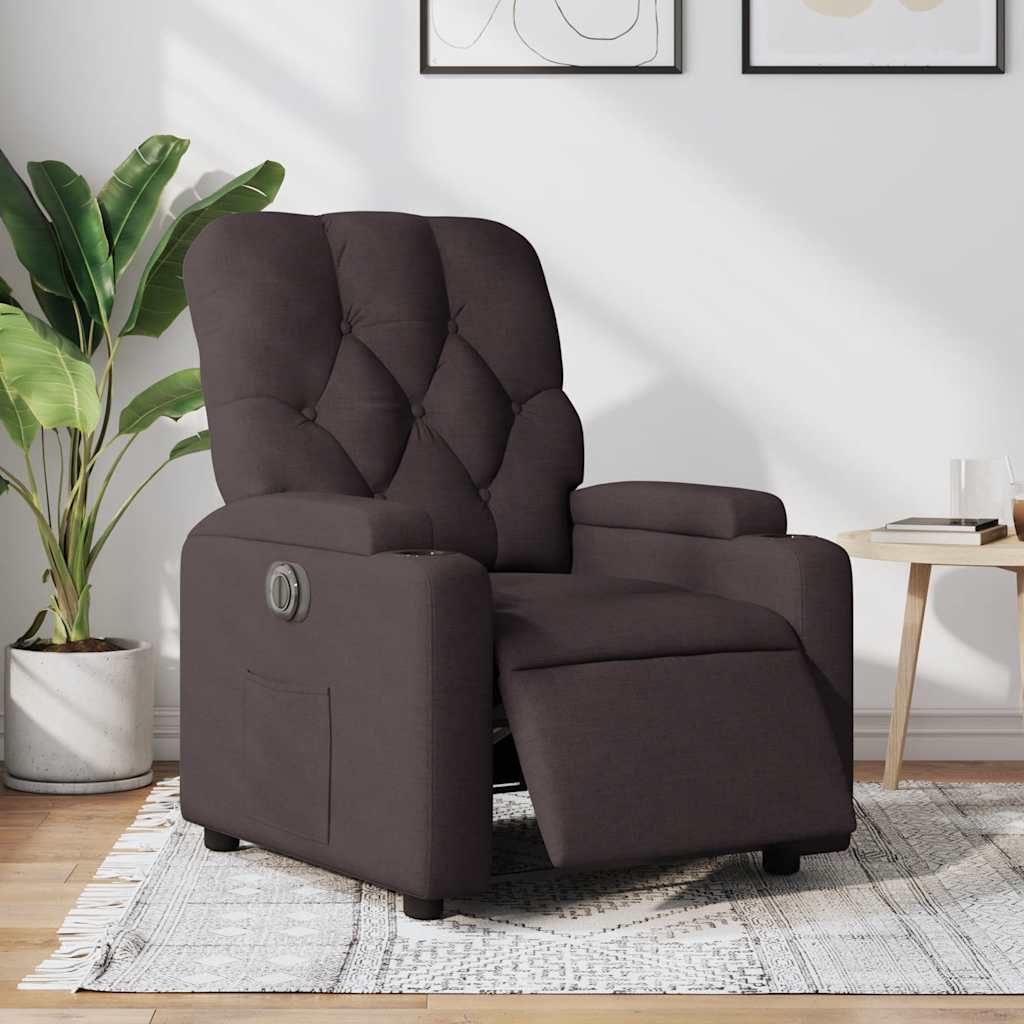 Fauteuil inclinable électrique Marron foncé Tissu - XIOS