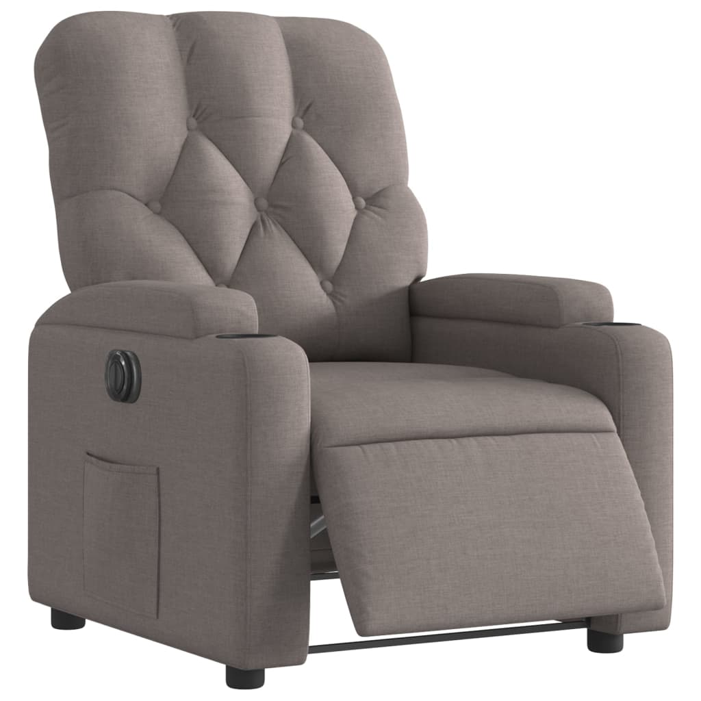 Fauteuil inclinable électrique Taupe Tissu - XIOS