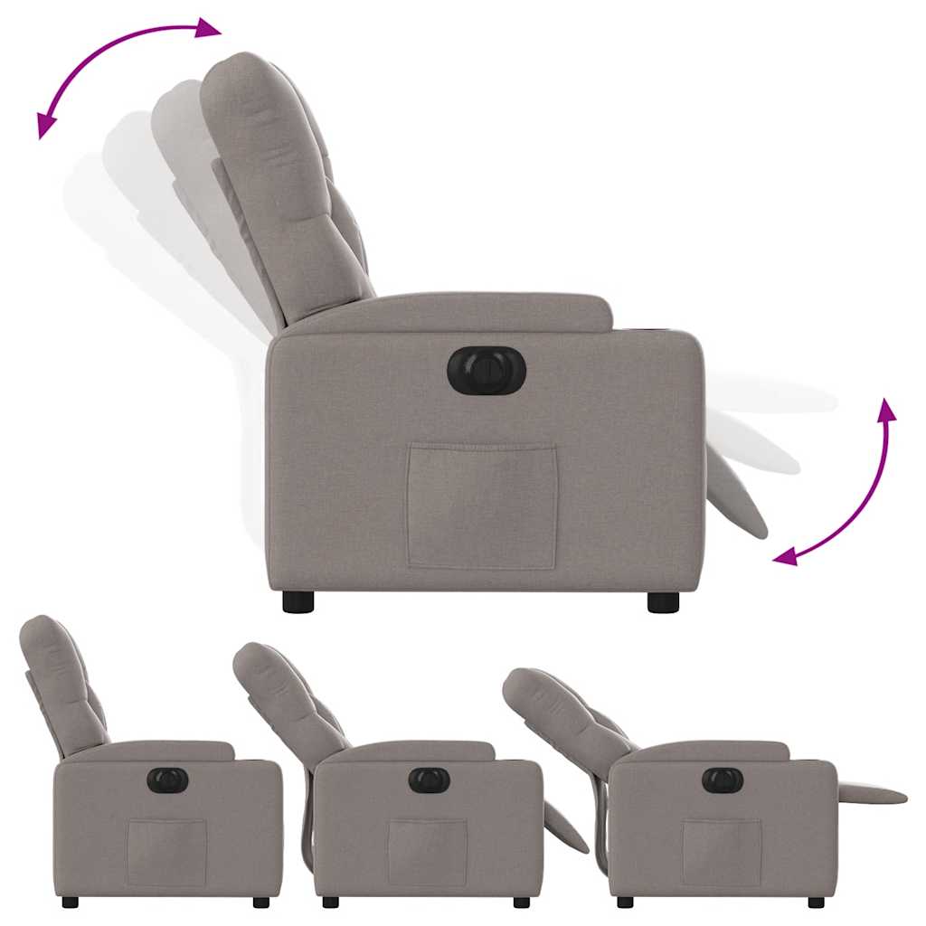 Fauteuil inclinable électrique Taupe Tissu - XIOS