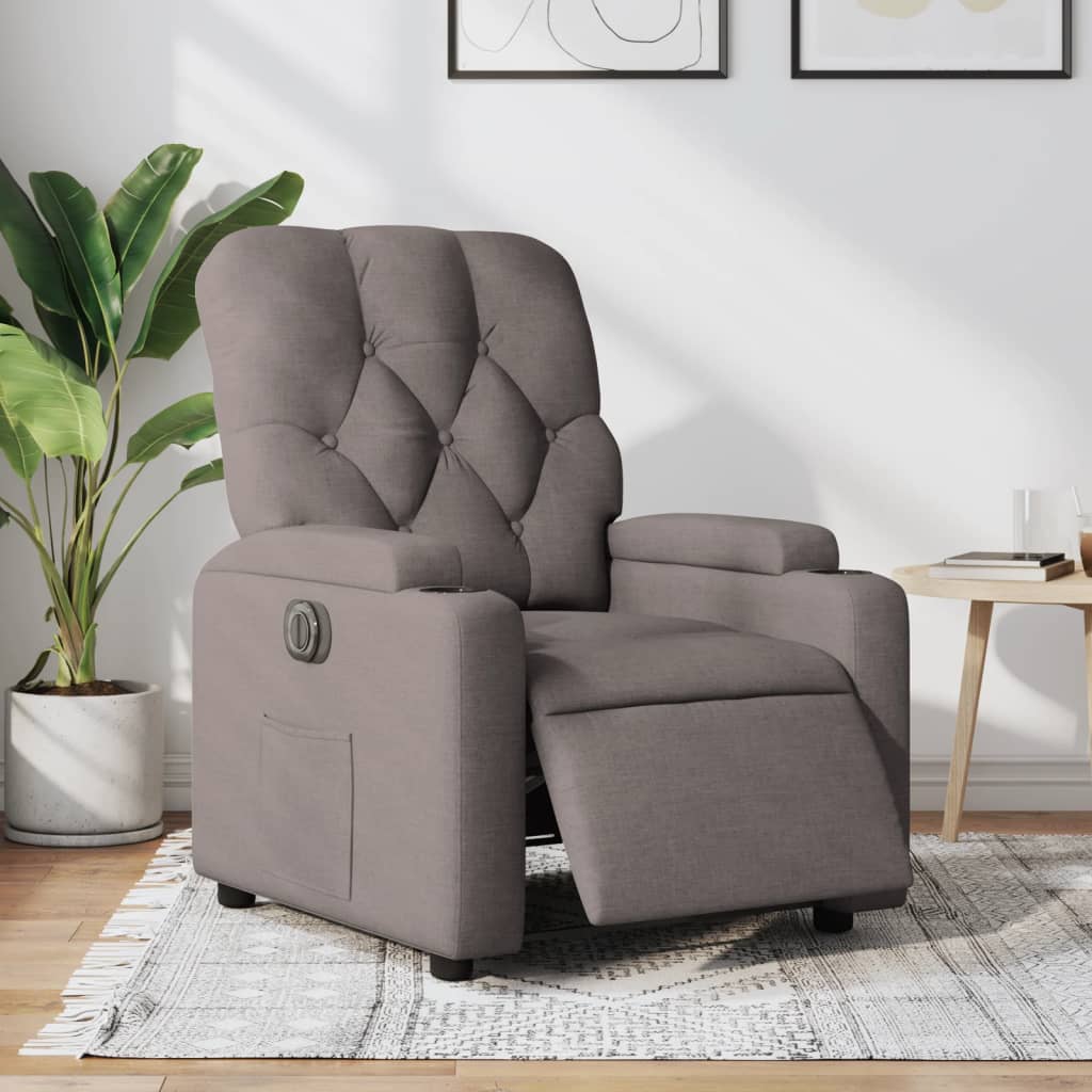 Fauteuil inclinable électrique Taupe Tissu - XIOS
